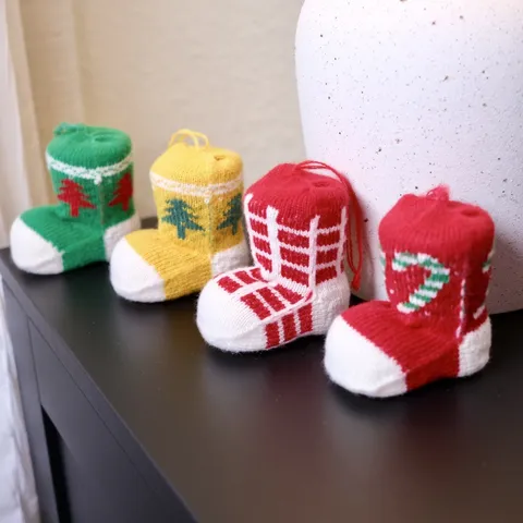 Weihnachten Gestrickt Strumpf Hängende Dekoration Mini Weihnachtsbaum Ornament Feiertag Heim Party Dekor