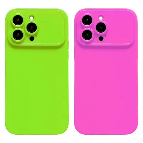 Einfarbig Flüssiges Silikon Mattiert Handyhülle Mit Großem Fenster Kameraschutz Weiche TPU Rückseite Für iPhone