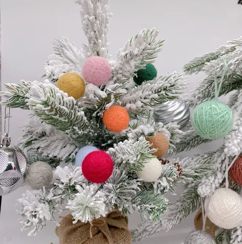 Wollfilz Pompons Bunte Filzbälle Für Weihnachtsbaum Dekoration Strauß DIY Handwerk Fotografie Requisiten