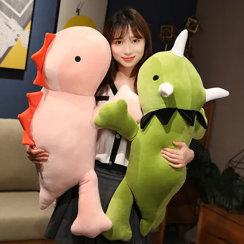 Simpatico Dinosauro Peluche Animale Imbottito Zavorrato Morbido Cuscino Con Imbottitura in Cotone PP Per Ragazze Cuscino Per Dormire Regalo