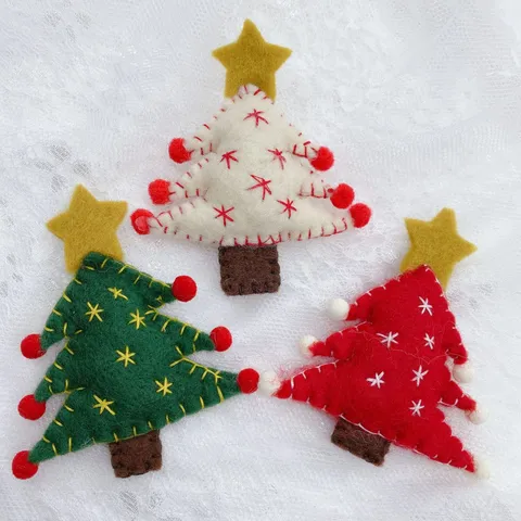 Weihnachten Filz Baum Girlande DIY Handwerk Ornamente Süße Baum Schneeflocke Stern Herz Socke Hängender Anhänger Party Dekor