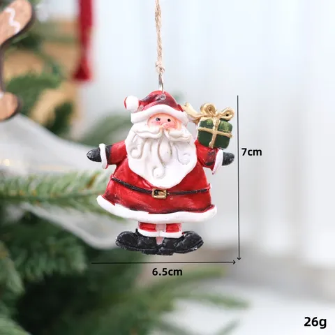 Vintage Amerikanischer Harz Weihnachtsmann Schneemann Weihnachtsbaum Anhänger Hängende Ornament Feiertag Party Dekoration Geschenk