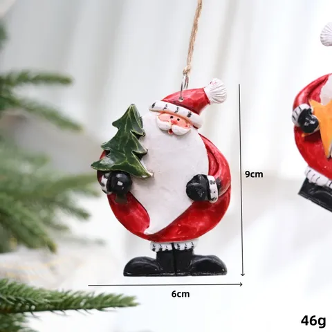 Vintage Harz Weihnachtsmann Anhänger Weihnachtsbaum DIY Hängende Ornament Festliche Party Urlaubsgeschenk Heimdekoration