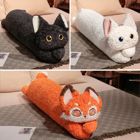 Simpatico Gatto Ricciuto Cuscino Lungo Per Il Corpo Morbido Peluche Cuscino Animale Ripieno Cuscino Da Abbraccio Per Camera Da Letto