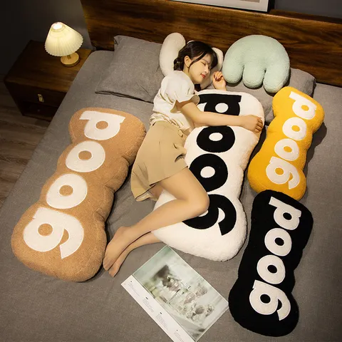 Nordic Creative Letter Good Plush Cushion Decorative Sofa Throw Pillow Long Sleep Pillow Home Decor Gift