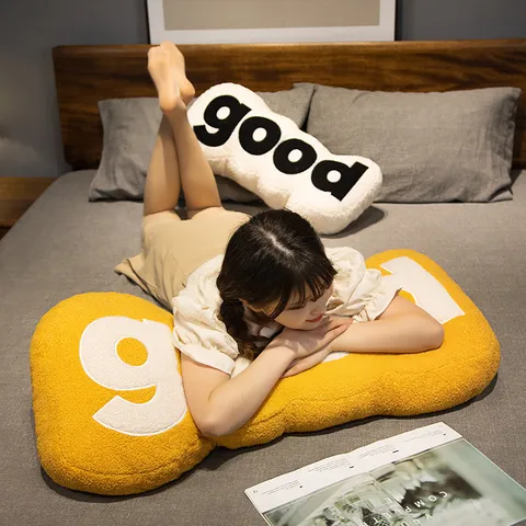 Nordic Creative Letter Good Plush Cushion Decorative Sofa Throw Pillow Long Sleep Pillow Home Decor Gift