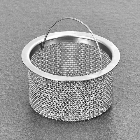 Stainless Steel Kitchen Sink Strainer Basket Anti-Clogging Drain Filter With Handle For Vegetable Basin Washbasin