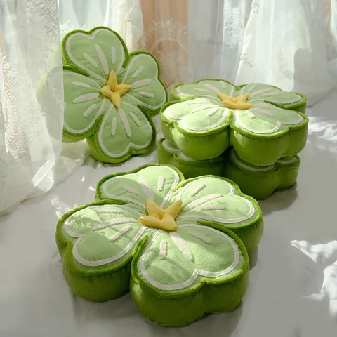 Lente Gelukkige Vierbladig Klaver Pluche Kussen Dekentje Kussen Leuke Plant Gevuld Speelgoed Huisdecoratie Cadeau