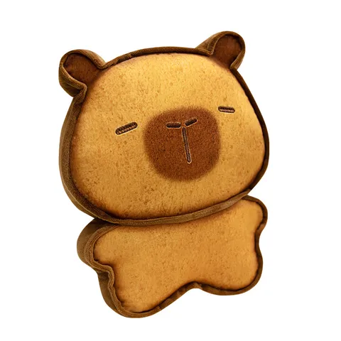 Peluche Capibara Toast Gatto Cartone Animato Cuscino Imbottito Animale Pane Carino Ciondolo Portachiavi