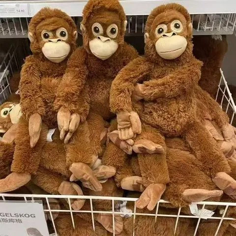 Peluche Gorilla Peluche Scimmia Braccio Lungo Bambola Morbido Abbraccio Animale Cuscino Bambini Compagno Giocattolo