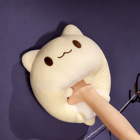 Peluche Gatto Coda di Pesce Peluche Simpatico Cuscino Animale Imbottito Morbida Bambola Gatto Arredamento Letto Casa Regalo Per Bambini