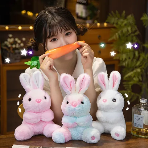 Glowing Rabbit Plush Toy Colorful LED Stuffed Animal Soft Cuddle Pillow Cute Animal Toy Perfect Gift For Kids