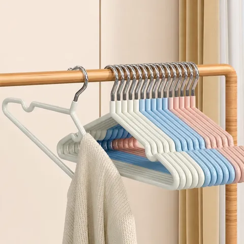 Cintres en Métal Revêtu de Plastique Robustes Antidérapants Sans Trace pour Penderie Dortoir Rangement Maison