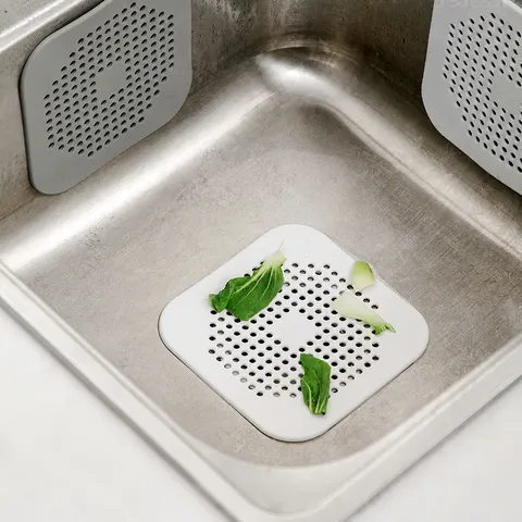 Silicone Sink Drain Mat Multi-Hole Anti-Clogging Hair Filter Pad For Kitchen Bathroom Sink Floor Drain Cover Home Utility