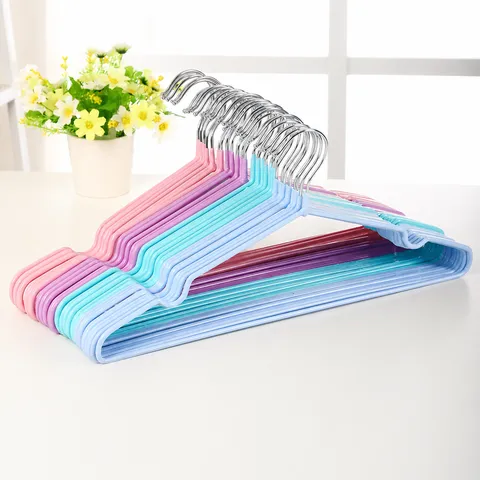 Cintres en Métal Revêtu de Plastique Robustes Antidérapants Sans Trace pour Penderie Dortoir Rangement Maison