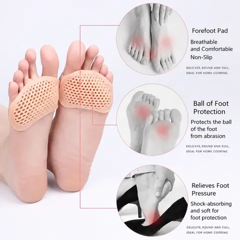 Cuscinetti per Avampiede in Silicone Traspiranti a Nido d'Ape Sollievo Dolore Mezze Solette Per Tacchi Alti Accessori Cura Piedi
