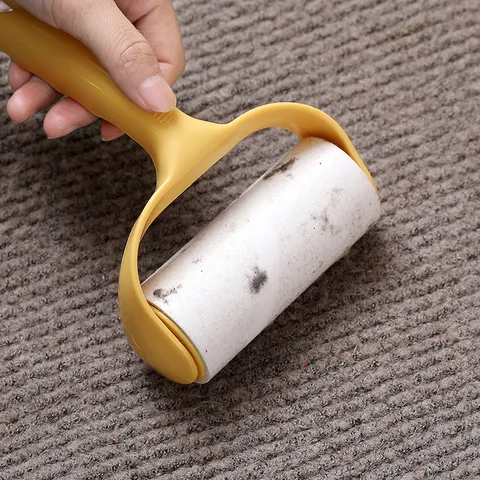 Portable Plastic Lint Roller For Clothes Pet Hair Remover Dust Brush With Tearable Sticky Paper Household Cleaning Tool