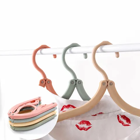 Portable Plastic Folding Clothes Hanger Travel Dormitory Clothes Drying Rack Space Saving Multifunctional Hanger