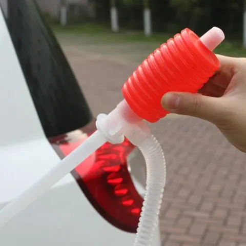 Manual Car Oil Transfer Pump Plastic Siphon Hand Pump Fuel Gas Liquid Extraction Tube For Motorcycle Vehicle Tool