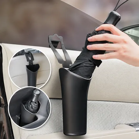 Car Umbrella Storage Holder Multi-Functional Waterproof Car Trash Can Portable Automotive Interior Organizer Bin