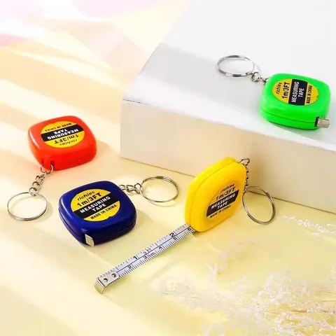Portable Mini Tape Measure Retractable Steel Pocket Ruler With Metal Keychain Small Household Measuring Tool
