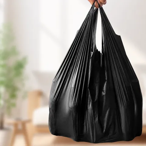 Verdickte Weste Stil Schwarze Müllbeutel Schwere Pflicht Küche Müllsäcke Auslaufsichere Langlebige Plastik Müllsäcke Für Zuhause