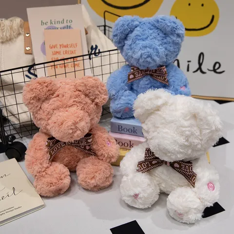 Cute Glowing Teddy Bear Plush Toy Stuffed Animal With Recording And Light Up Function Valentine's Day Gift