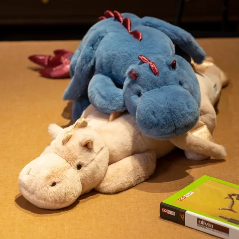Simpatico Dinosauro Giocattolo di Peluche Animale Impagliato Lungo Cuscino per Dormire Morbido Drago Peluche Bambola Cartoon Regalo di Compleanno