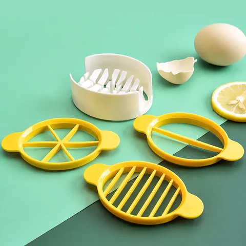 Plastic Egg Slicer Kitchen Multi-Functional Egg Cutter Separator With Blades Yellow Blue Home Cooking Gadget