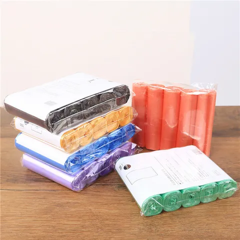 Household Garbage Bags Rolled Thickened Trash Bags Flat Open PE Plastic Waste Bags For Kitchen Bathroom Home Daily Use