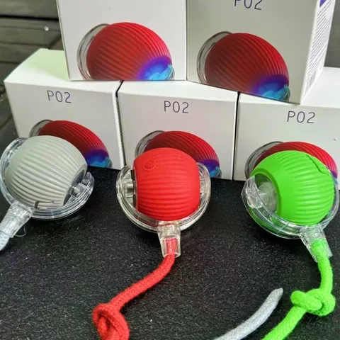 Automatic Rolling Cat Toy Ball Interactive Smart Electric Moving Pet Toy With Silicone Material And Interactive Hanging Rope