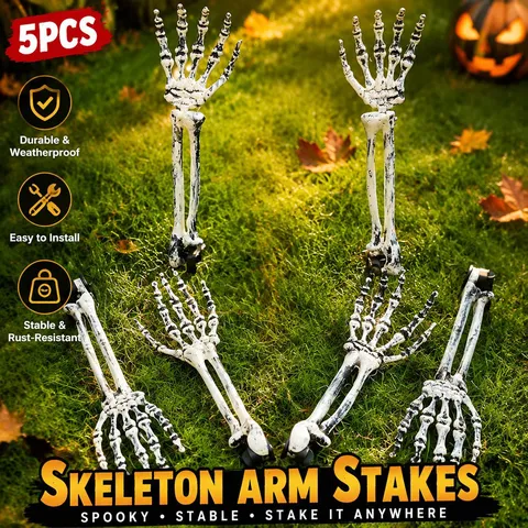 Ρεαλιστικά Στηρίγματα Σκελετού Halloween Κρανίο Και Χέρια Φθαρμένα Διακόσμηση Εξωτερικού Χώρου Κήπου Halloween Party Props Σκηνής Τρόμου
