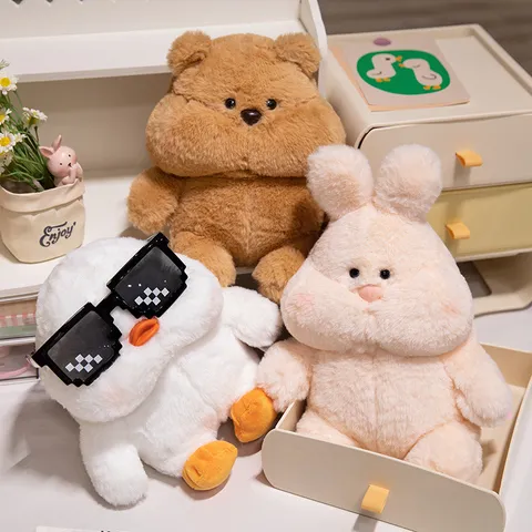 Carino Peluche Coniglietto Anatra Orso Animale Stoffa Morbido Cuscino Bambola Regalo