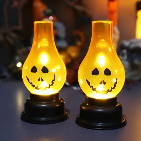 Διακοσμητικό Φανάρι Κολοκύθας Απόκριες LED Vintage Λάμπα Λαδιού για Διακόσμηση Μπαρ Στοιχειωμένο Σπίτι Νυχτερινό Φως Θερμό Κίτρινο