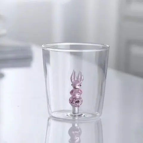 Süßes 3D Tier Hitzebeständiges Borosilikatglas Wasserbecher Cartoon Milch Frühstück Trinkglas