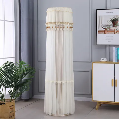 Copertura Antipolvere per Condizionatore Verticale Pizzo Nappa Cilindro Pavimento In Piedi AC Copertura Soggiorno Decorazione Casa