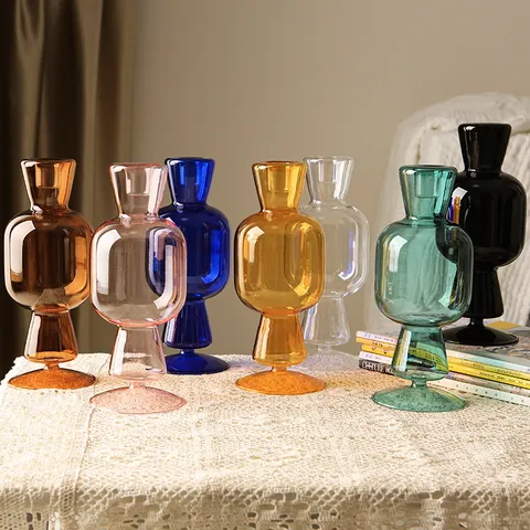 Kreativer Minimalistischer Glas Kerzenhalter Vase Geometrische Kunst Tischdekoration Für Wohnzimmer Esstisch Heimdekoration