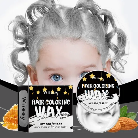 Kinder Haarfarben Wachs Weiß Temporäre Haarfärbe Styling Creme Natürliches Waschendes Haarstyling Wachs Für Kinder Party