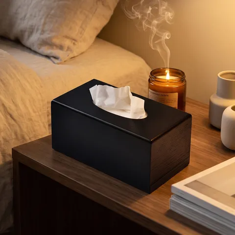 Nordic Minimalist Wooden Tissue Box Desktop Napkin Holder Storage Box for Home Office Hotel Restaurant