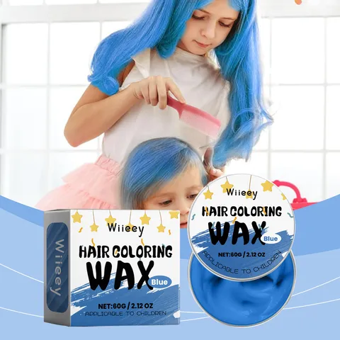 Kinder Temporäres Haarfarbe Wachs Blau Waschbar Natürlicher Pflanzenextrakt Haarfärbe Pomade Styling Paste Für Kinder Party