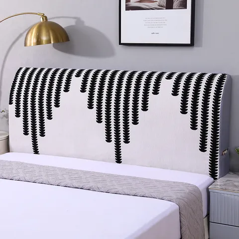 Copritestata per Letto Elastico Protezione Antipolvere Moderno Minimalista Motivo a Foglie Per Camera da Letto Decorazione