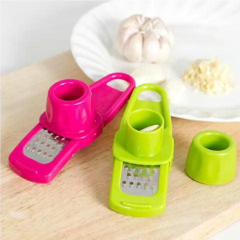 Household Multifunctional Manual Garlic Press Ginger Grinder Stainless Steel PP Kitchen Gadget Garlic Mincer Tool