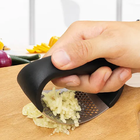 Stainless Steel Manual Garlic Press Portable Kitchen Gadget for Crushing Garlic