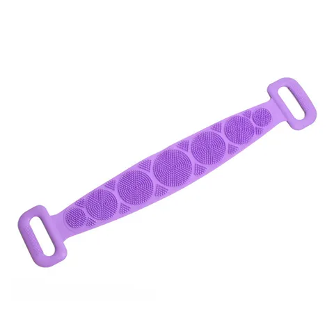 Silicone Bath Body Scrubber Back Exfoliating Strap Dual Sided Massage Particles Soft Shower Skin Cleaning Belt For Bathroom