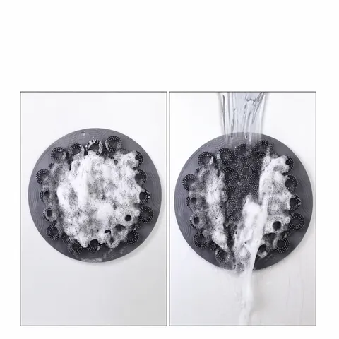 Silicone Bath Mat Non Slip Shower Mat With Suction Cups Foot Scrubber Back Massage Pad Bathroom Cleaning Foot Care Pad