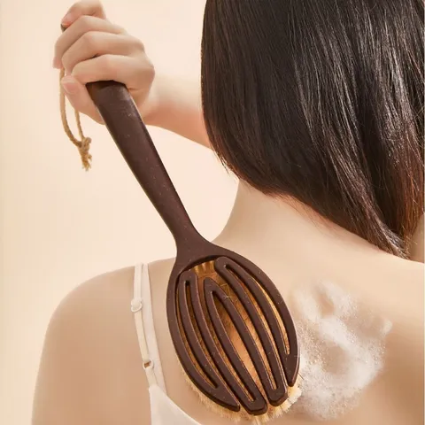 Long Handle Bath Brush Soft Bristle Back Scrubber For Shower Body Cleaning Exfoliating Massage Tool Bathroom Accessories