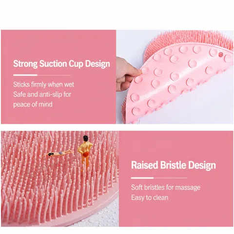 Silicone Foot Scrubber Bath Mat Back Massager Non Slip Suction Cup Bathroom Foot Cleaner Exfoliating Mat Body Care Tool