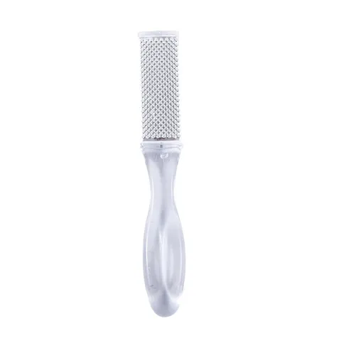 Double Sided Stainless Steel Foot File Callus Remover Dead Skin Scraper Pedicure Tool with Transparent Handle