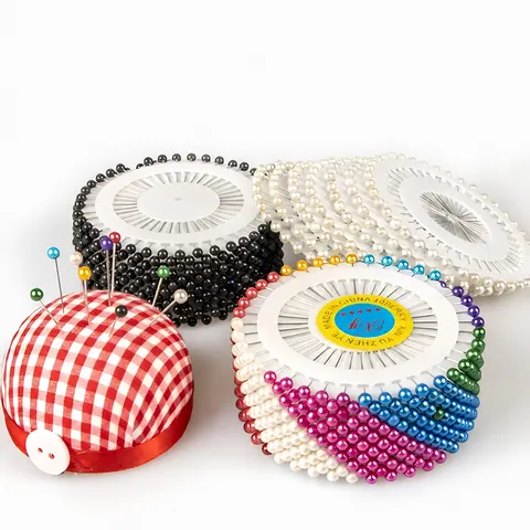 Épingles à Tête de Perle Colorées Épingles Droites pour Positionnement de Vêtements Outils de Couture de Tailleur