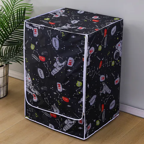 Cubierta Impermeable para Lavadora Tela Oxford Protector de Lavadora de Carga Frontal Cremallera Funda Antipolvo para el Hogar